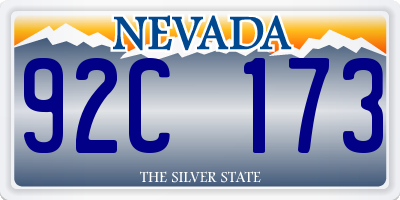 NV license plate 92C173