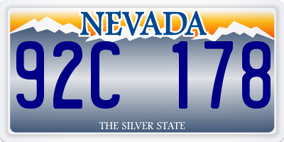 NV license plate 92C178