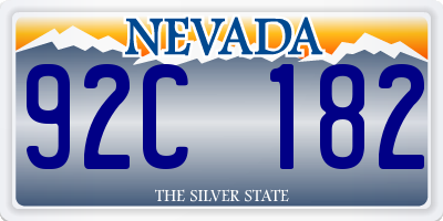 NV license plate 92C182