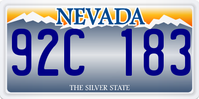 NV license plate 92C183