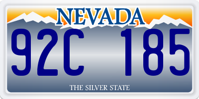 NV license plate 92C185