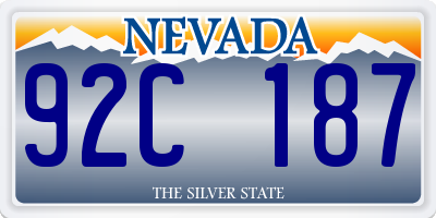 NV license plate 92C187
