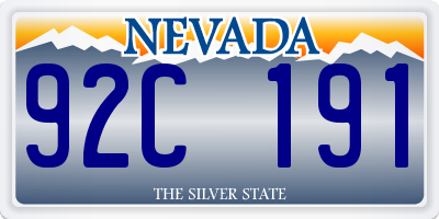 NV license plate 92C191