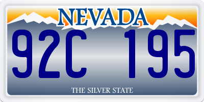 NV license plate 92C195