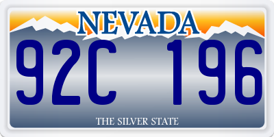 NV license plate 92C196