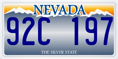 NV license plate 92C197