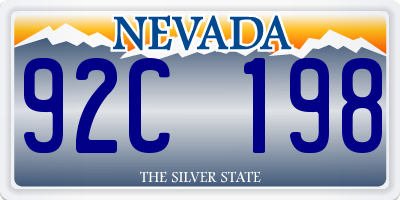 NV license plate 92C198