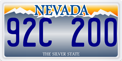 NV license plate 92C200