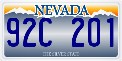 NV license plate 92C201