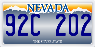 NV license plate 92C202