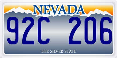 NV license plate 92C206