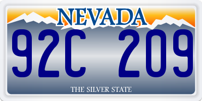 NV license plate 92C209