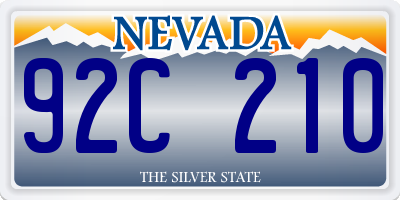 NV license plate 92C210