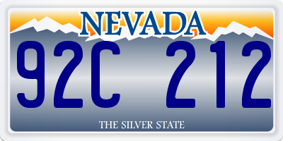 NV license plate 92C212