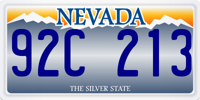 NV license plate 92C213