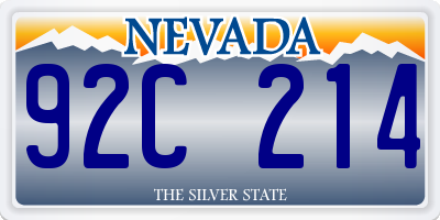 NV license plate 92C214