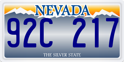 NV license plate 92C217