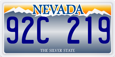 NV license plate 92C219