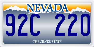 NV license plate 92C220