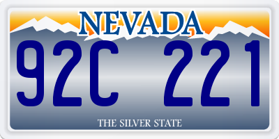 NV license plate 92C221