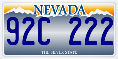 NV license plate 92C222