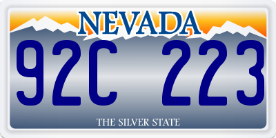 NV license plate 92C223