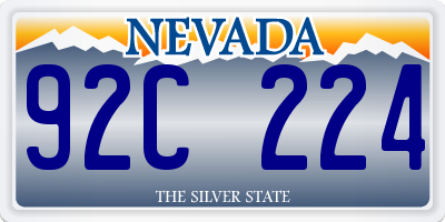 NV license plate 92C224