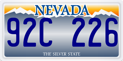 NV license plate 92C226