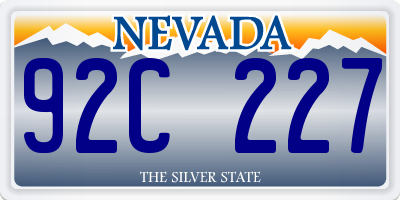 NV license plate 92C227