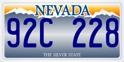 NV license plate 92C228