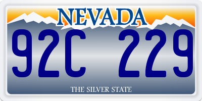 NV license plate 92C229