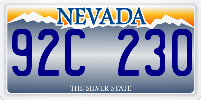 NV license plate 92C230