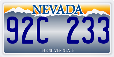 NV license plate 92C233