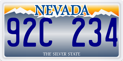 NV license plate 92C234