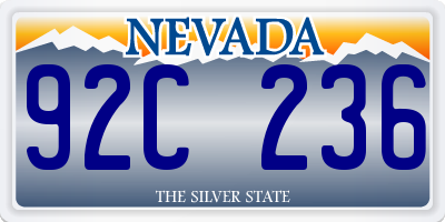 NV license plate 92C236