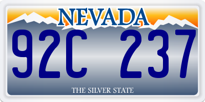 NV license plate 92C237