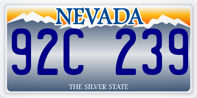 NV license plate 92C239