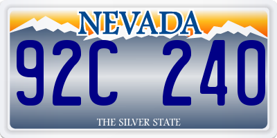 NV license plate 92C240