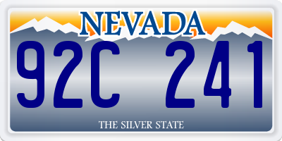 NV license plate 92C241