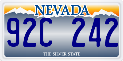 NV license plate 92C242