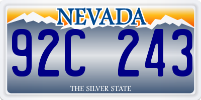 NV license plate 92C243