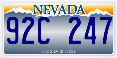 NV license plate 92C247