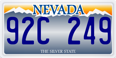 NV license plate 92C249