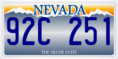 NV license plate 92C251