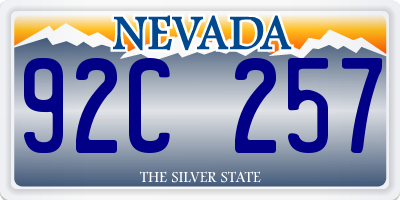 NV license plate 92C257