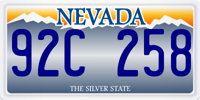 NV license plate 92C258