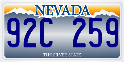 NV license plate 92C259