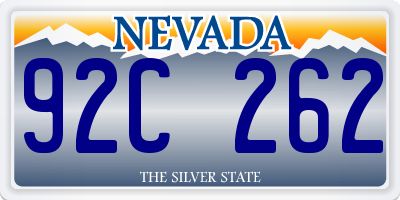 NV license plate 92C262