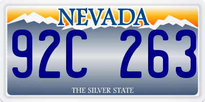 NV license plate 92C263