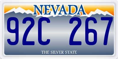 NV license plate 92C267